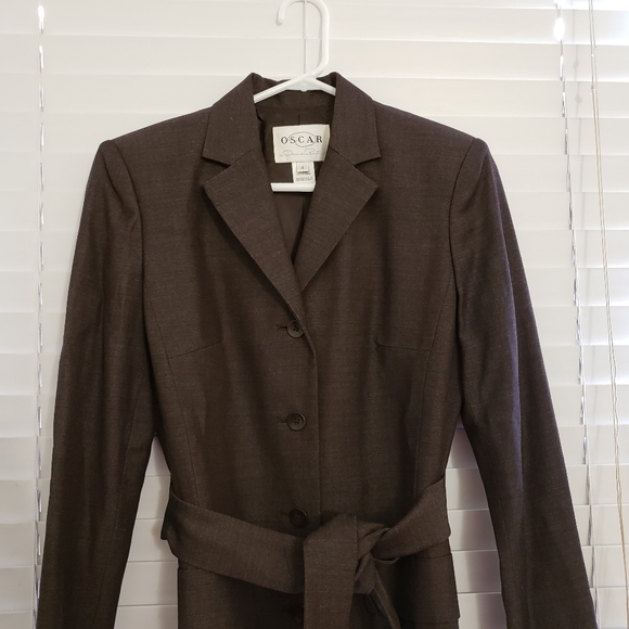 Oscar de la Renta - Brown Wool Blazer - Picture 2 of 5